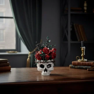Halloween Decoration Skull Design Gothic Flower Arrangement